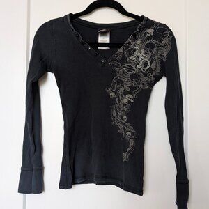 🖤 Harley-Davidson Long Sleeve Graphic Tee | Biker Grunge Y2K | Size S 🖤